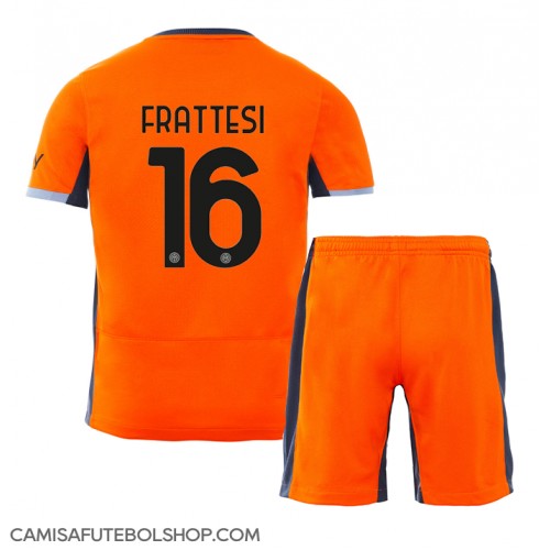 Camisa de time de futebol Inter Milan Davide Frattesi #16 Replicas 3º Equipamento Infantil 2023-24 Manga Curta (+ Calças curtas)